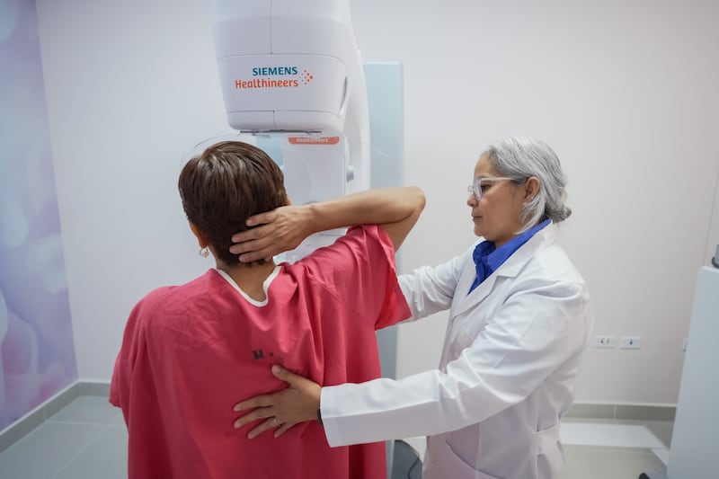 A patient undergoes a mammography exam at the new women's clinic at the Carlos Roberto Huembes Teaching Hospital in Managua, Nicaragua, on Sept. 4, 2026.