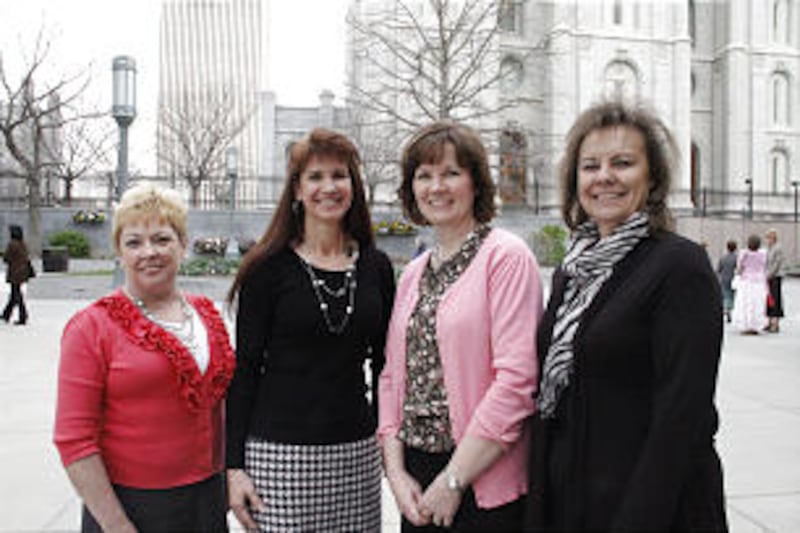 Nyssa Oregon Stake Relief Society presidency: Debi Belnap, Merlyn Skeen, Donna Jemmett, and ReNae Ba