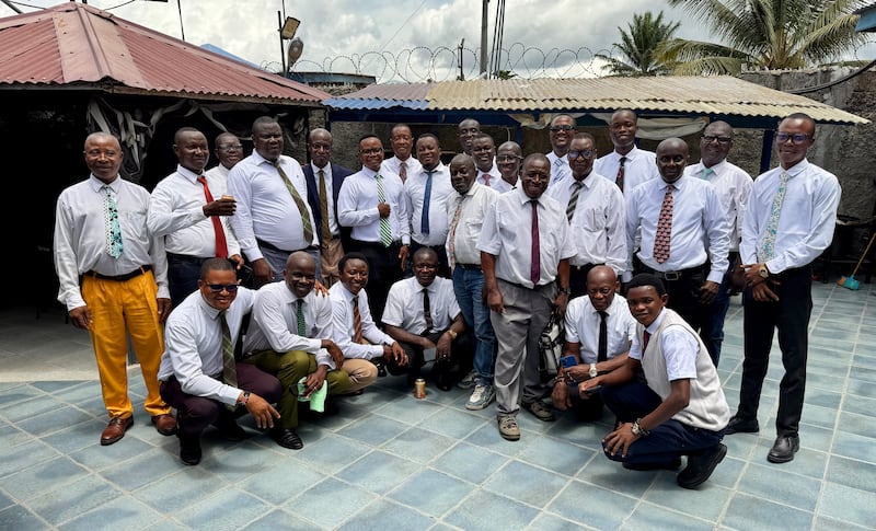 Branch presidents take a picture after training meeting in Bo, Sierra Leone, on May 22, 2026.