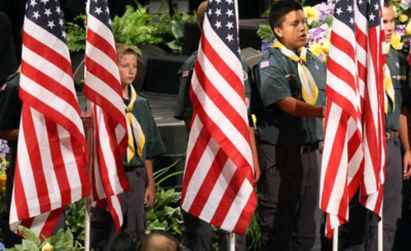 Scouts participate in Golden Days, A Celebration of Life, in honor of President Thomas S. Monson's 8