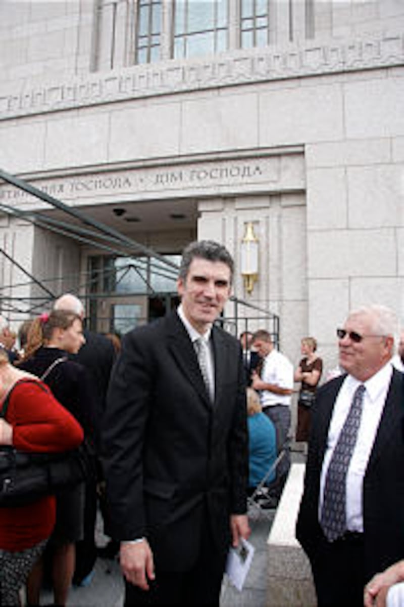 Ivan Stratov, one of first two LDS missionaries to Ukraine, returned for the dedication of the Kyiv