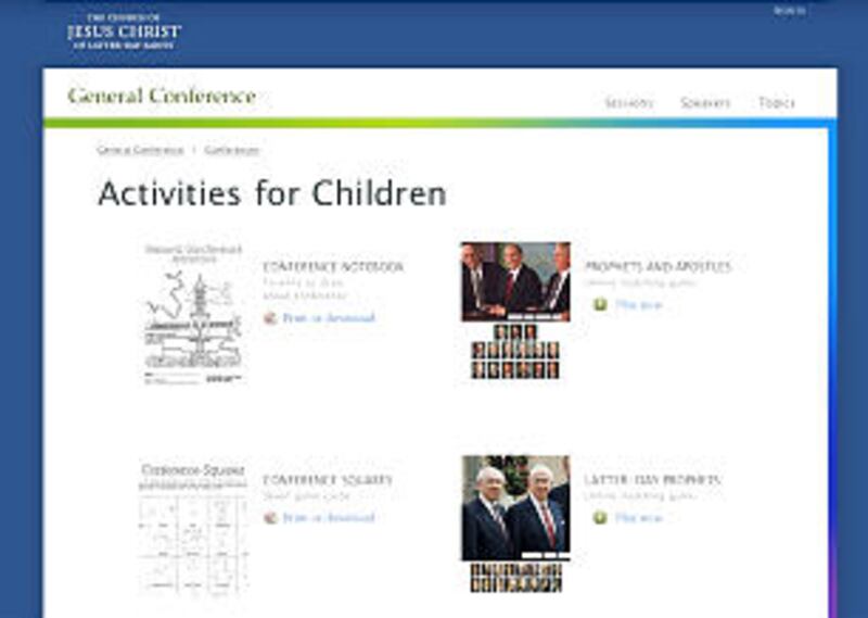 The main Web page links to an assortment of conference-related games and activities.