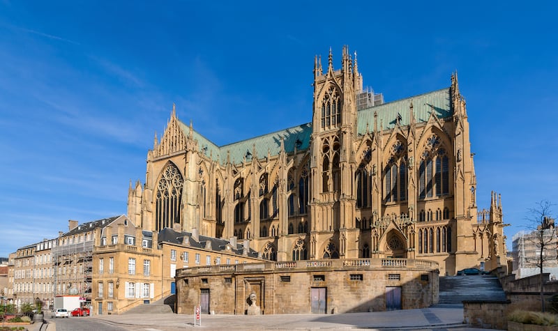 Cathedral Saint-Etienne de Metz is in Lorraine, France.