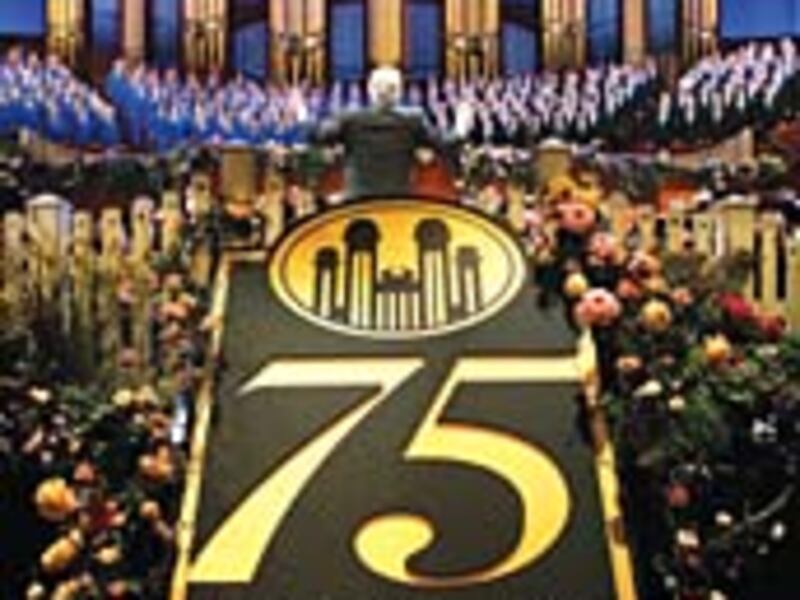 Craig Jessop conducts during a run through practice performance with the Mormon Tabernacle Choir Jul