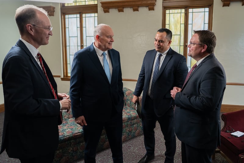The Sunday School general presidency speaks with Church News editor Ryan Jensen after filming the Church News podcast episode airing Tuesday, March 31, 2026.