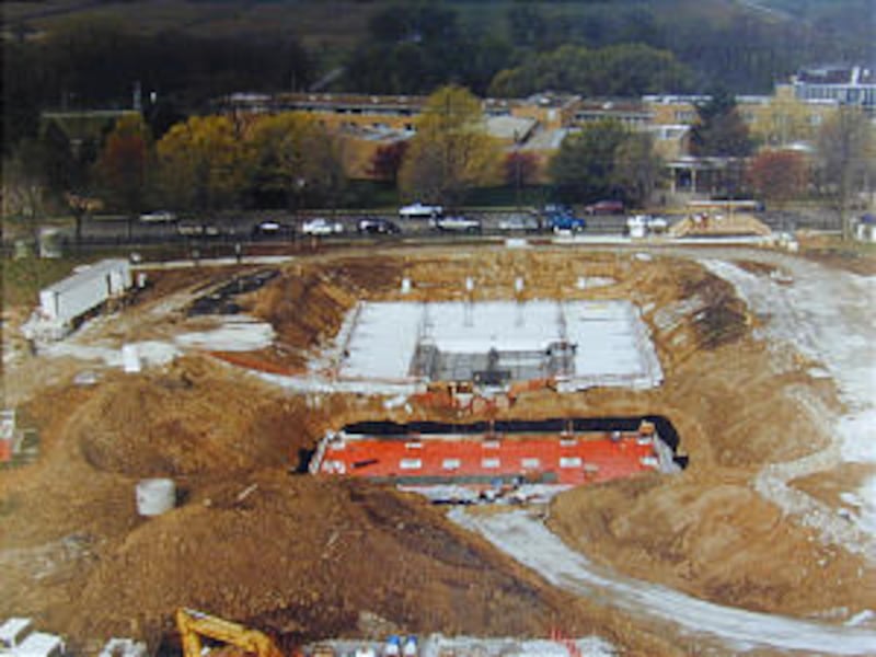 Spring was capped before foundation was poured.