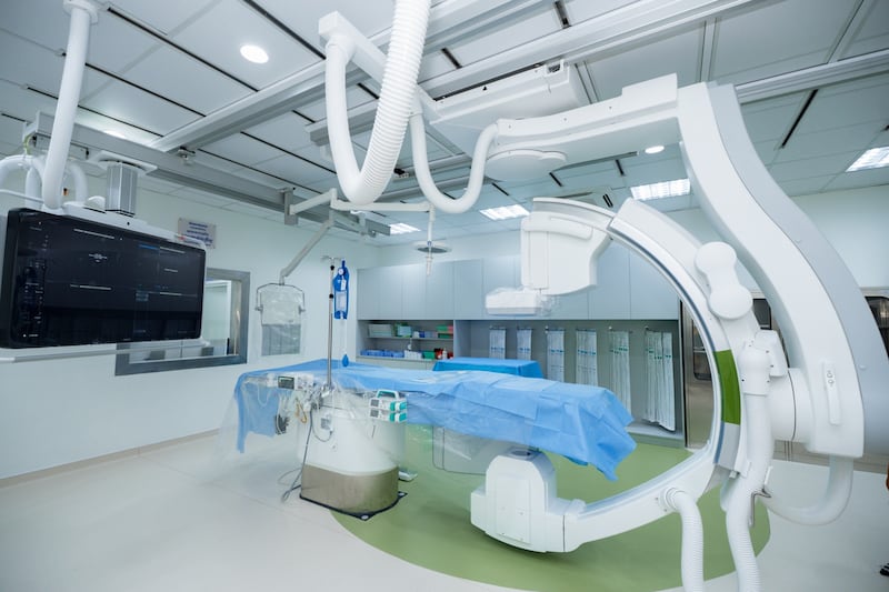 The new X-ray system in the heart center at the Siem Reap Provincial Referral Hospital allows physicians to visualize blood vessels in real-time and detect blockage inside a patient’s body. The center opened on Feb. 26, 2026.