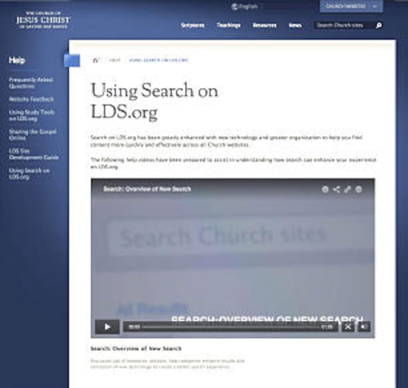 The Church has revamped the search function and features of lds.org to include Google's powerful sea