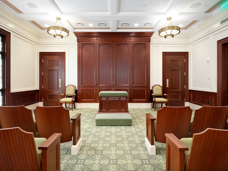 An instruction room inside the Cody Wyoming Temple.