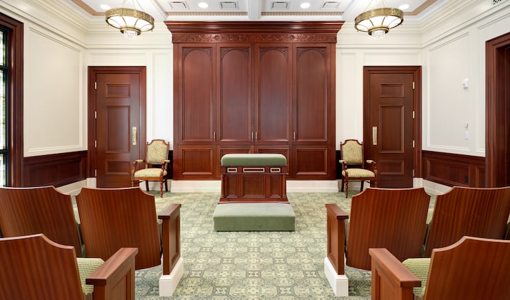 An instruction room inside the Cody Wyoming Temple.