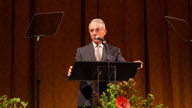 Elder Ulisses Soares of the Quorum of the Twelve Apostles speaks to young single adults during a devotional at the David H. Koch Theater at Lincoln Center for the Performing Arts in New York City on Sunday, Sept. 20, 2026.