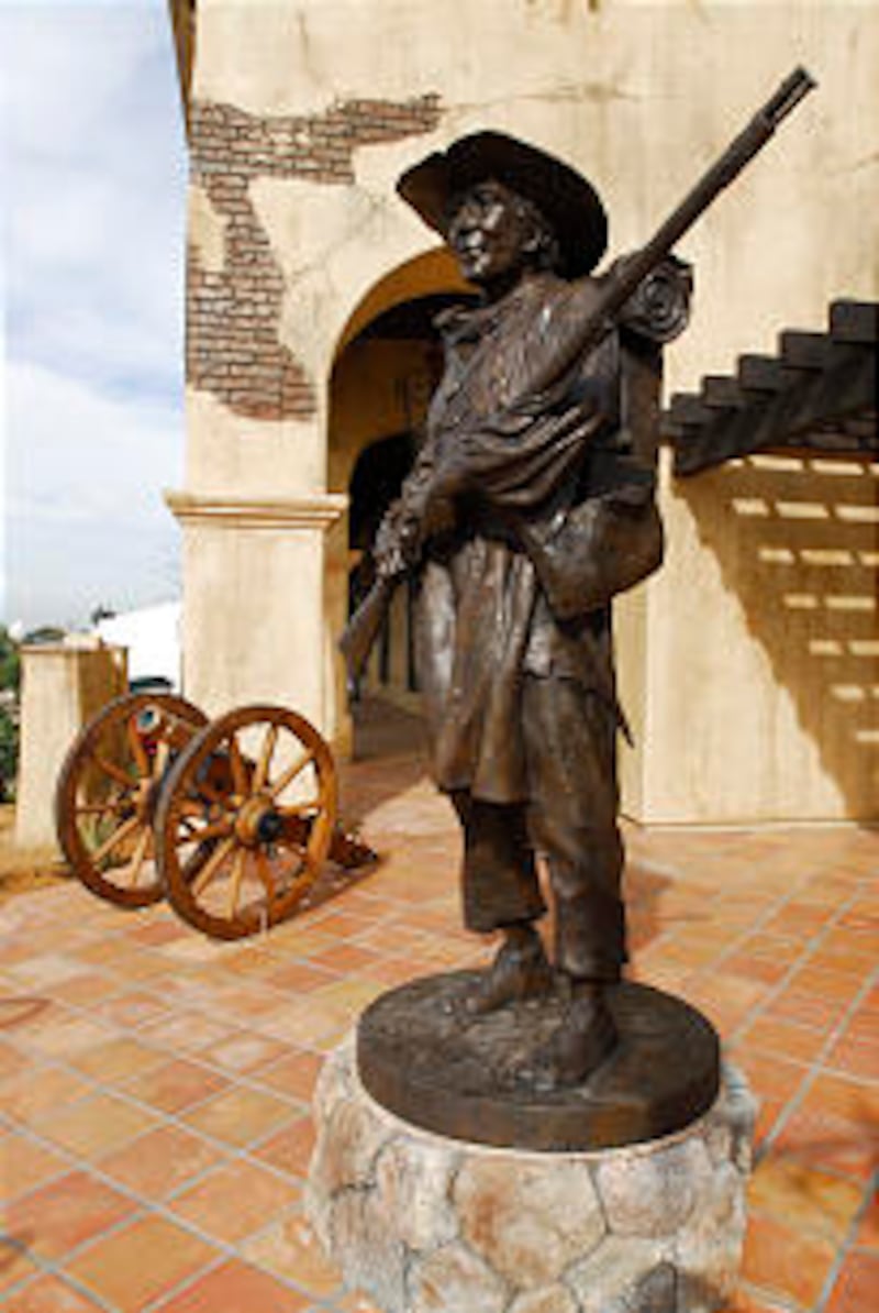 The newly renovated Mormon Battalion Historic Site features a bronze statue of a soldier.