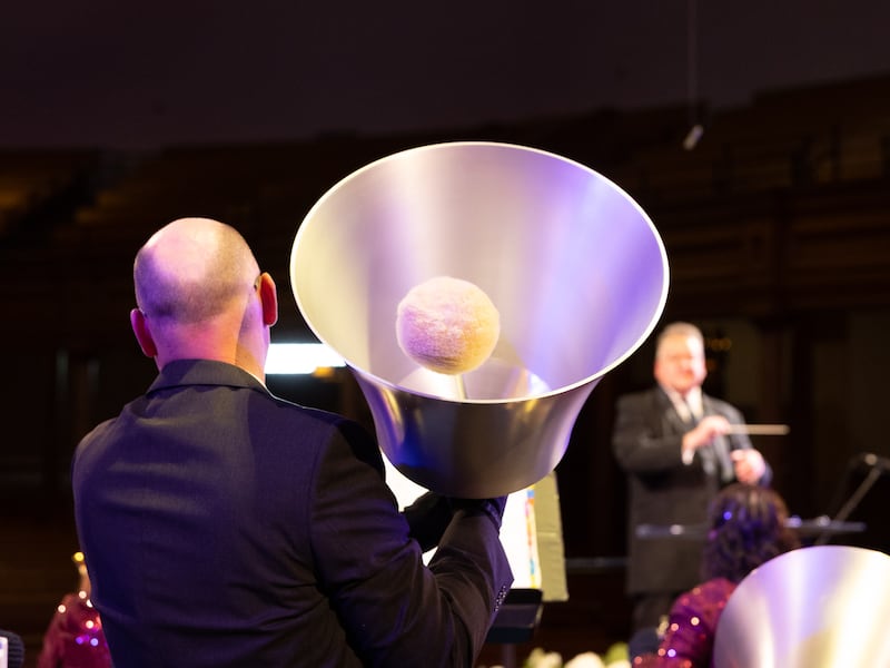 A member of the Bells at Temple Square performs during “A Festive Journey” concert on Friday, June 13, 2025, in the Tabernacle at Temple Square in Salt Lake City.
