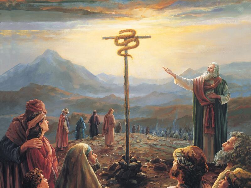 "Moses and the Brass Serpent" is by Judith Mehr.