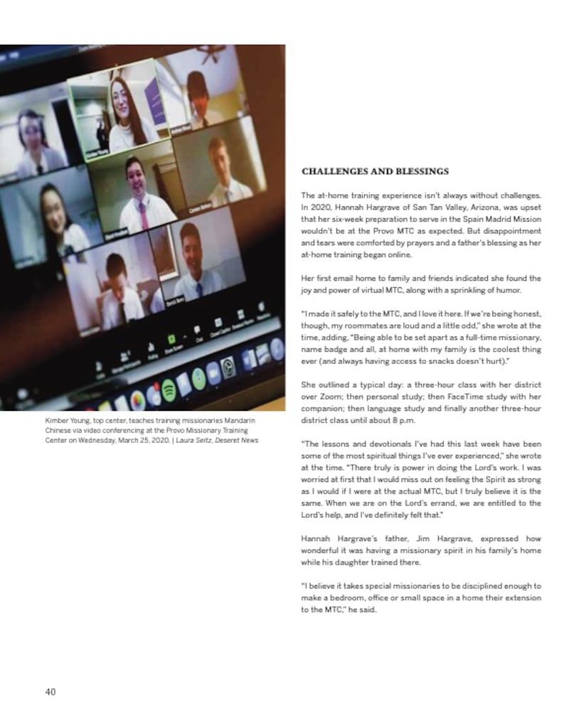 Page 40 of the Deseret News' Missionary Work magazine.