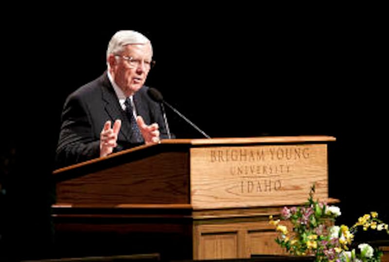 Elder M. Russell Ballard of the Quorum of the Twelve spoke at a BYU-Idaho fireside on Jan. 30, 2010.