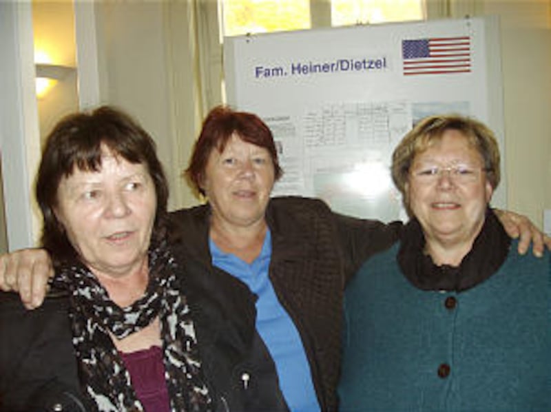 Dietzel descendants and sisters Karin, Christine and Johanna, attend the museum featuring their ance