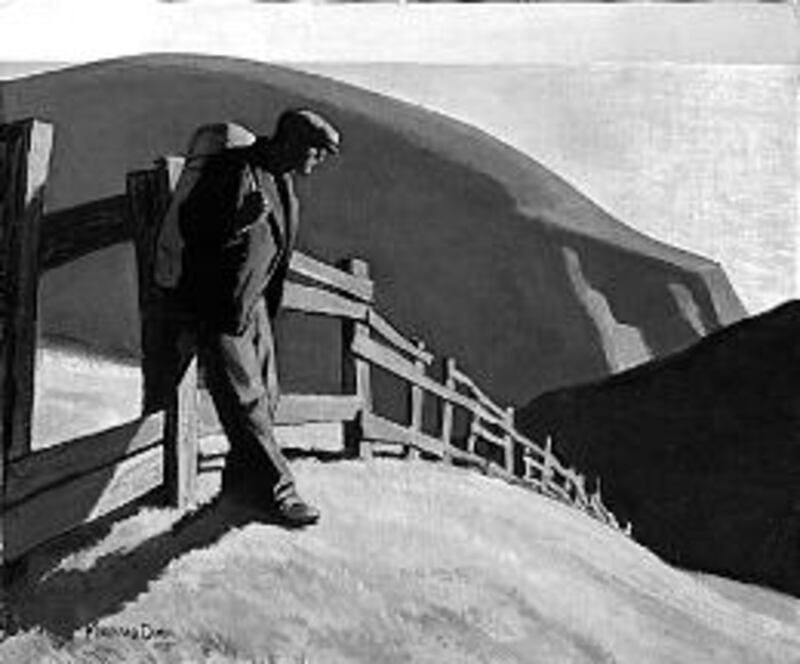 "No Place to Go," painted in 1935, captures the hopelessness of the Depression.