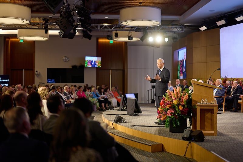 Elder Gerrit W. Gong of the Quorum of the Twelve Apostles speaks at the 2026 Seminar for New Mission Leaders at the Provo Missionary Training Center in Provo, Utah, on June 20, 2026.