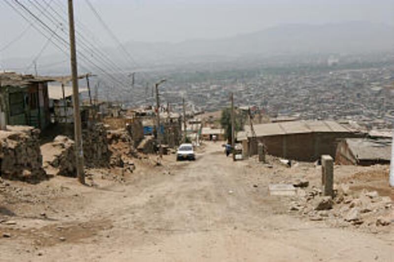 Hillside neighborhood above the Peruvian capital of Lima is one of the most impoverished communities