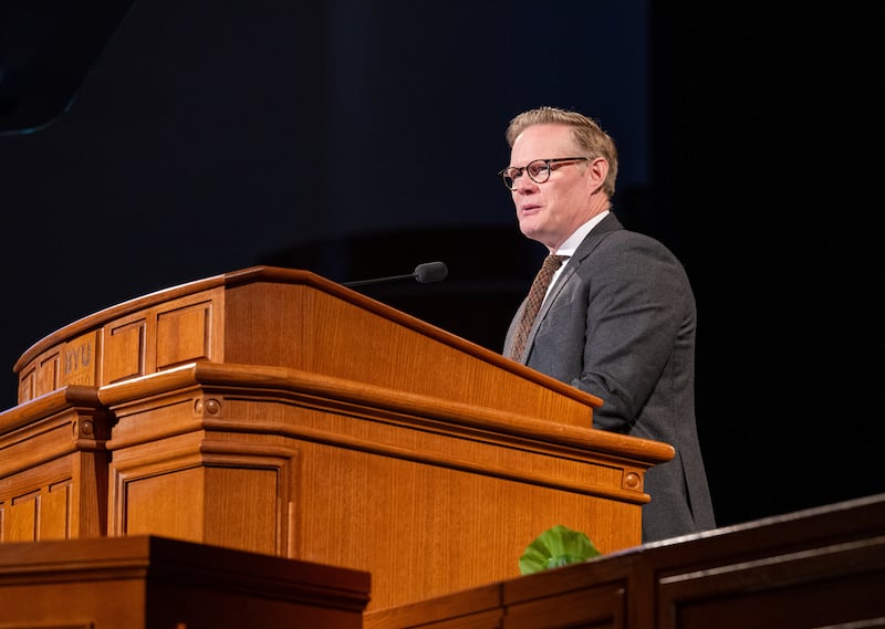 Elder Karl D. Hirst, General Authority Seventy, speaks during a Brigham Young University–Idaho devotional on Tuesday, Nov. 18, 2025.