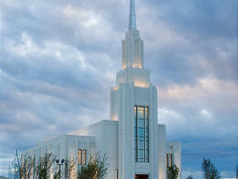 The Twin Falls Idaho Temple, shown at sunset, will be dedicated Sunday, Aug. 24, in four sessions. A