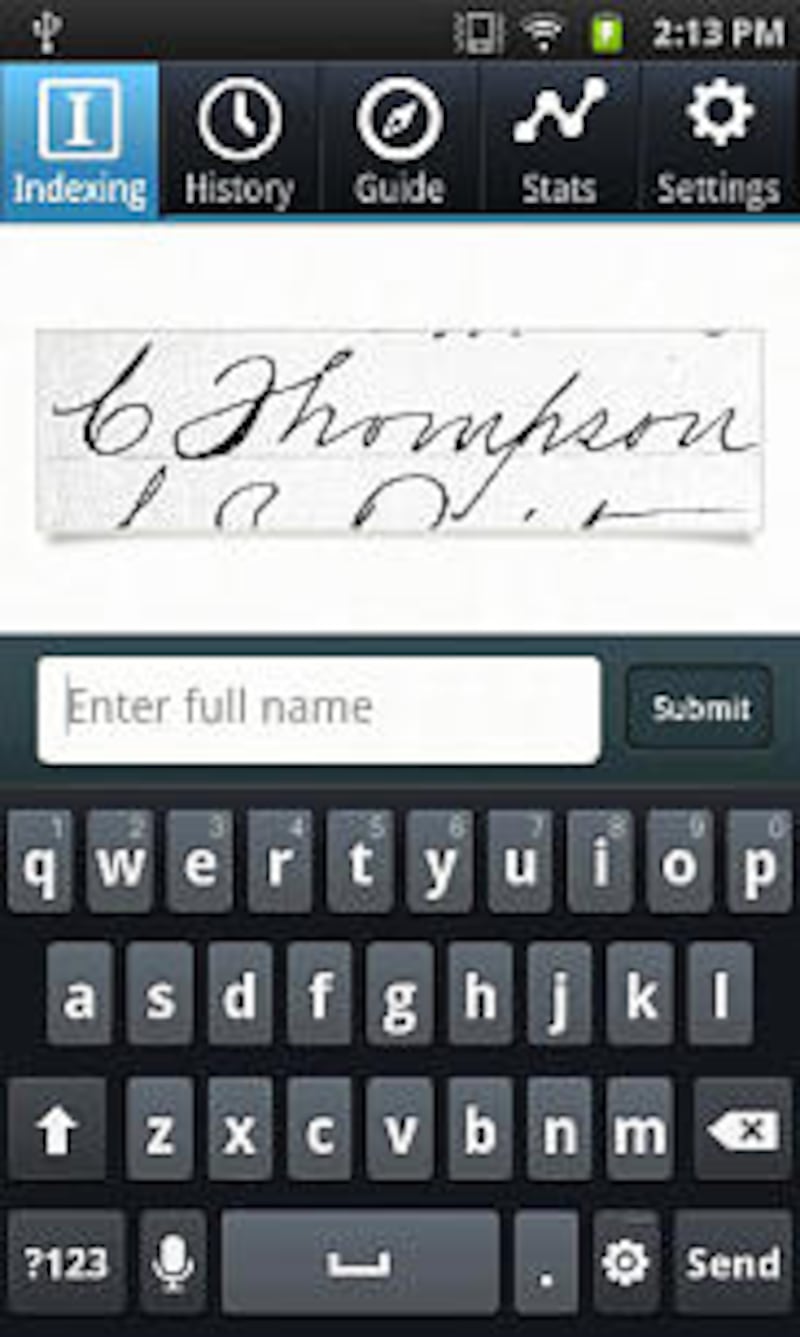 The new FamilySearch Indexing app allows users to transcribe names and upload them to FamilySearch f