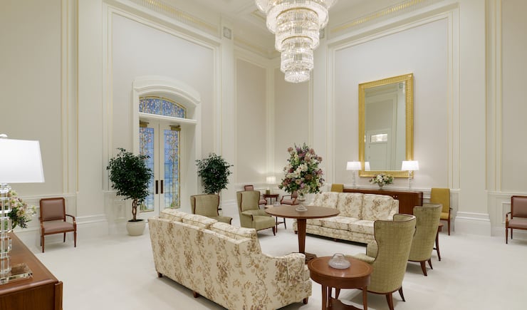 The celestial room in the Willamette Valley Oregon Temple.