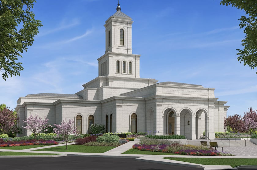 An architectural rendering of the Charlotte North Carolina Temple.
