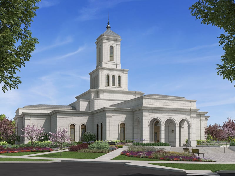 An architectural rendering of the Charlotte North Carolina Temple.