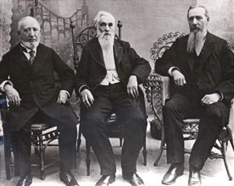 Pres. Lorenzo Snow with counselors George Q. Cannon and Joseph F. Smith