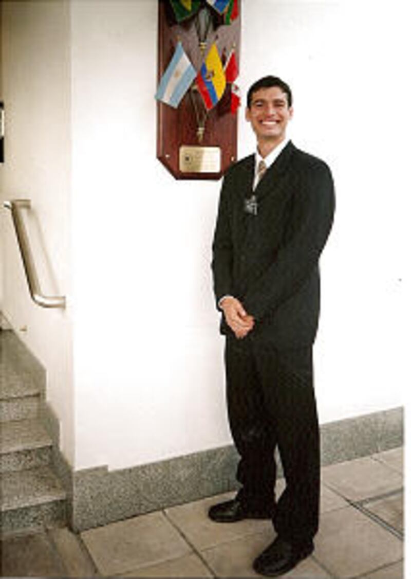 Guillermo Franco serving as a missionary in the Argentina Mendoza Mission.