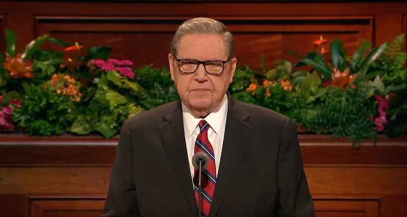 Elder Jeffrey R. Holland speaks during the October 2018 Sunday morning session of general conference