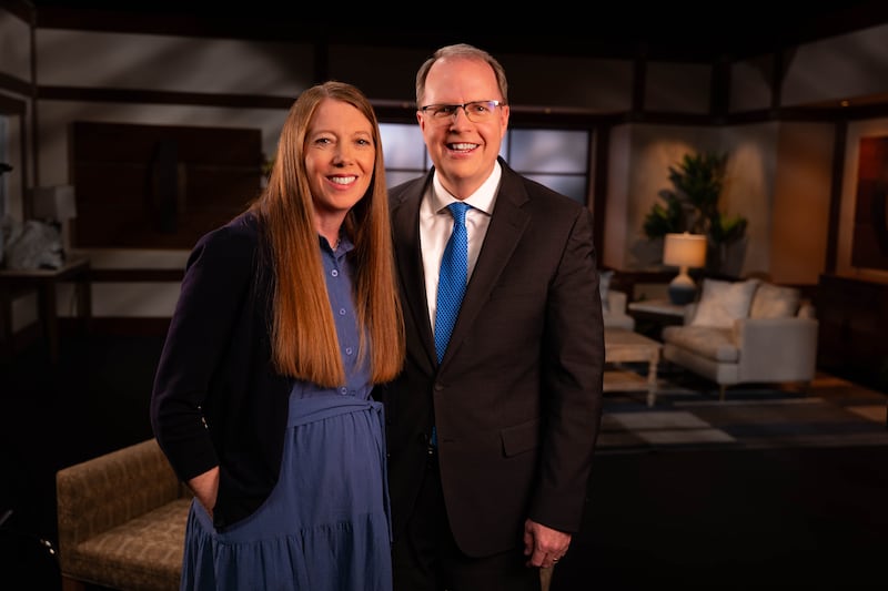 BYU–Pathway Worldwide President Brian K. Ashton and his wife, Sister Melinda Ashton, speak during a devotional broadcast on Friday, May 8, 2026.