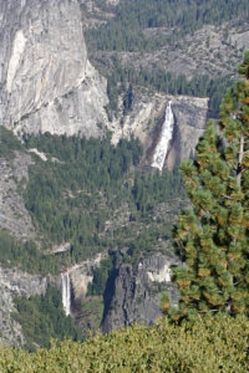 Nevada and Vernal falls add to the splendor of Yosemite National Park. Oakhurst Ward members enjoy r