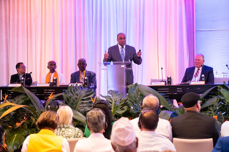 Elder Ahmad S. Corbitt, a General Authority Seventy and member of the Church's Caribbean Area presidency, speaks at the third Caribbean Symposium on Religious Freedom in Punta Cana, Dominican Republic.