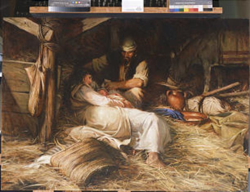 Depiction of the Nativity by Walter Rane is among paintings in "A Good Turn Christmas" exhibit at Ch