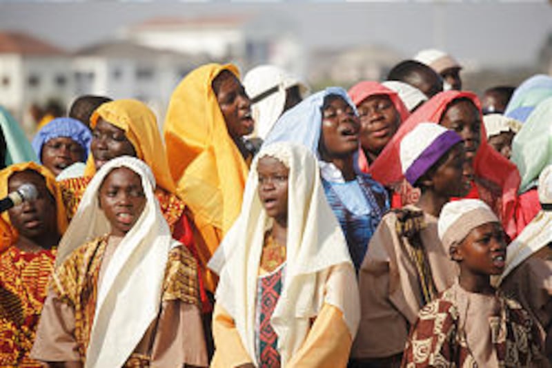 West Africa youth participate in a Book of Mormon dramatic production.
