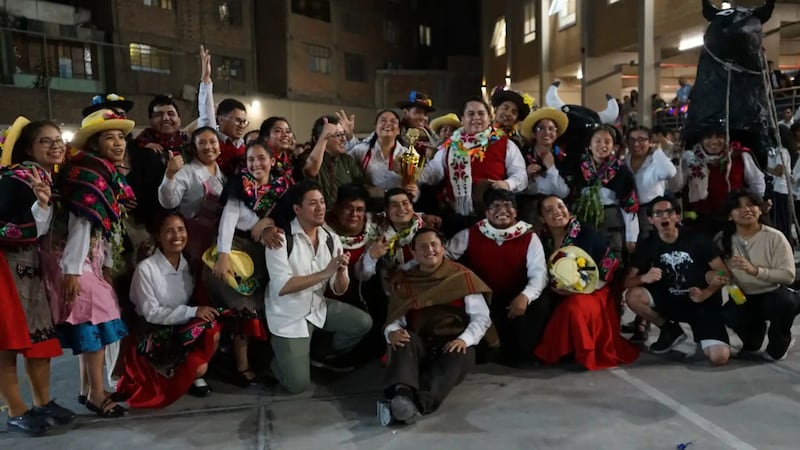 Aspects of Peruvian culture are showcased during a dance festival for the 100th anniversary of Institutes of Religion in Lima, Peru, Sept. 26, 2026.