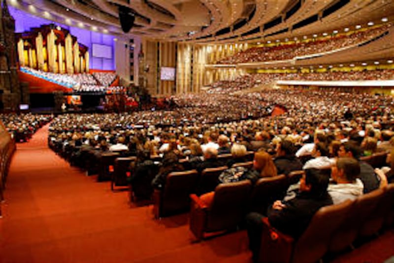 Thousands attend the First Presidency's Christmas Devotional Sunday, Dec. 4, 2011 in the Conference
