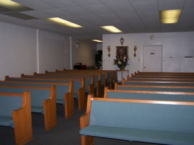 This is a view of the Believers Tabernacle of Faith on Jan. 3, 2009, with the pews, organ, and curt