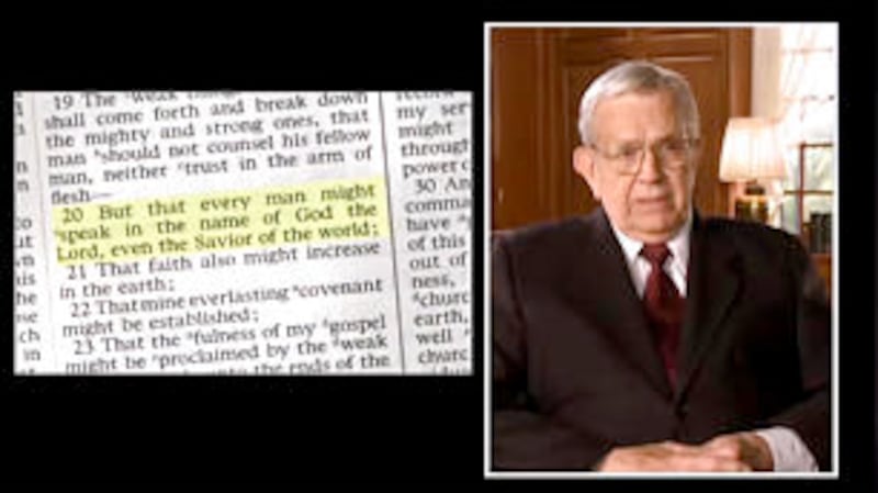 President Boyd K. Packer will appear in 'That Promised Day,' which details the history of LDS script