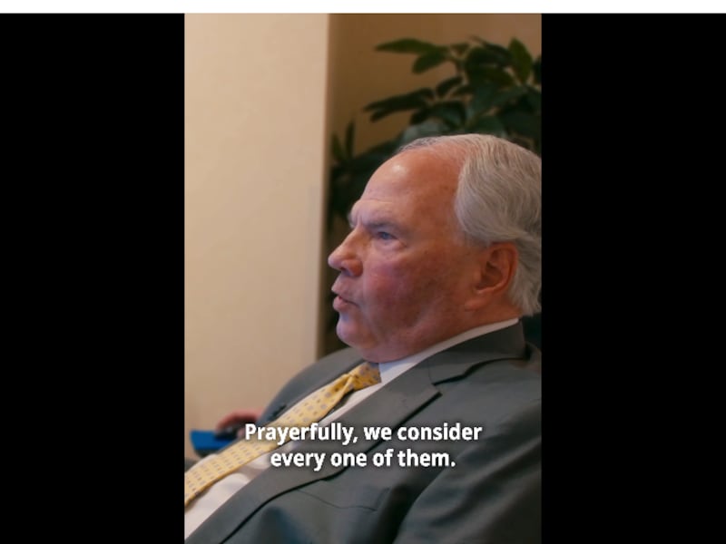 Elder Ronald A. Rasband of the Quorum of the Twelve Apostles offers a rare view inside a missionary assignment room at Church headquarters, in video posted to social media on Sunday, June 14, 2026.