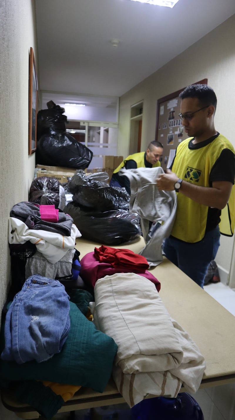 Volunteers and missionaries from The Church of Jesus Christ of Latter-day Saints prepare supplies for those affected by twin earthquakes in Venezuela, Saturday, June 27, 2026.