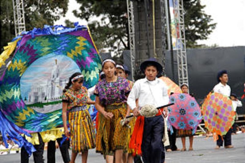 LDS youth from western Guatemala perform in Dec. 10 cultural event held in conjunction with the dedi
