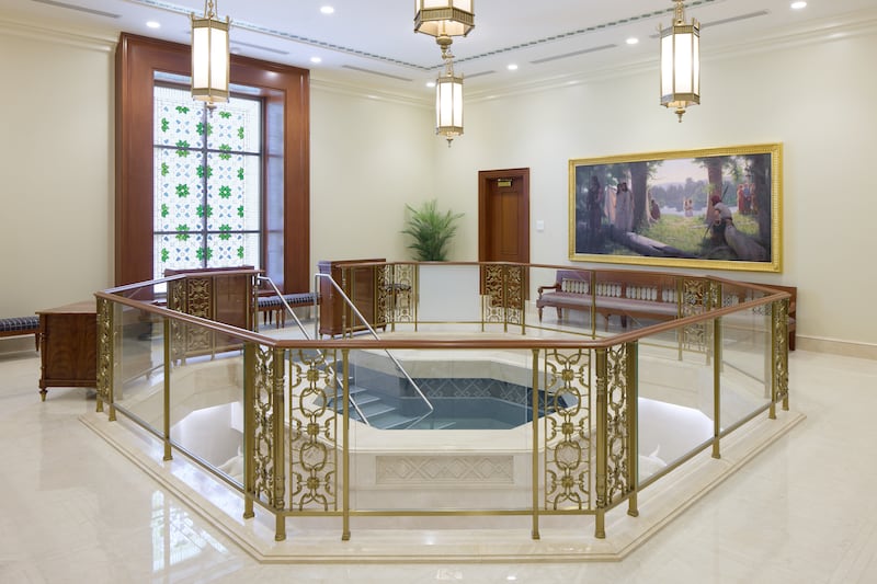 The baptistry in the Bacolod Philippines Temple.