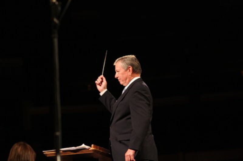 Former Attorney Gen. John Ashcroft guest conducted the Tabernacle Choir in an encore number at Satur