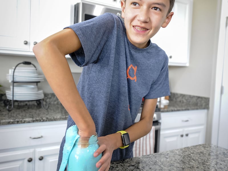 Ethan Bruns, who has a rare disease called Atypical Hemolytic-Uremic Syndrome, gets his hand stuck i