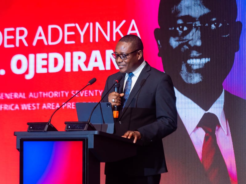 Elder Adeyinka A. Ojediran speaks at the eighth annual Strengthening Families Conference, held June 19–20, 2026, in Monrovia, Liberia.