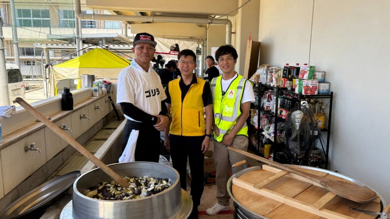 Church members and Second Harvest Japan work together to provide relief after the July 28, 2026, earthquake in Kumamoto, Japan.
